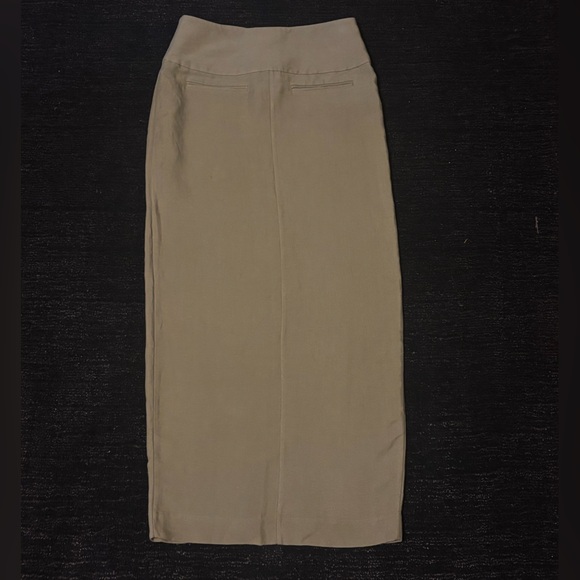 St Agni Wide Waistband Column
Skirt In Smokey Olive - Picture 4 of 9